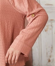 GJTDE40180 Jocomomola(ホコモモラ) Techos ボタン付きシャーリングパーカー ピンク