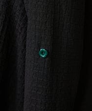 GJTDE40180 Jocomomola(ホコモモラ) Techos ボタン付きシャーリングパーカー ブラック