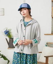 GJTFD02220 Jocomomola(ホコモモラ) Aventura アニマルアップリケパーカー ライトグレー