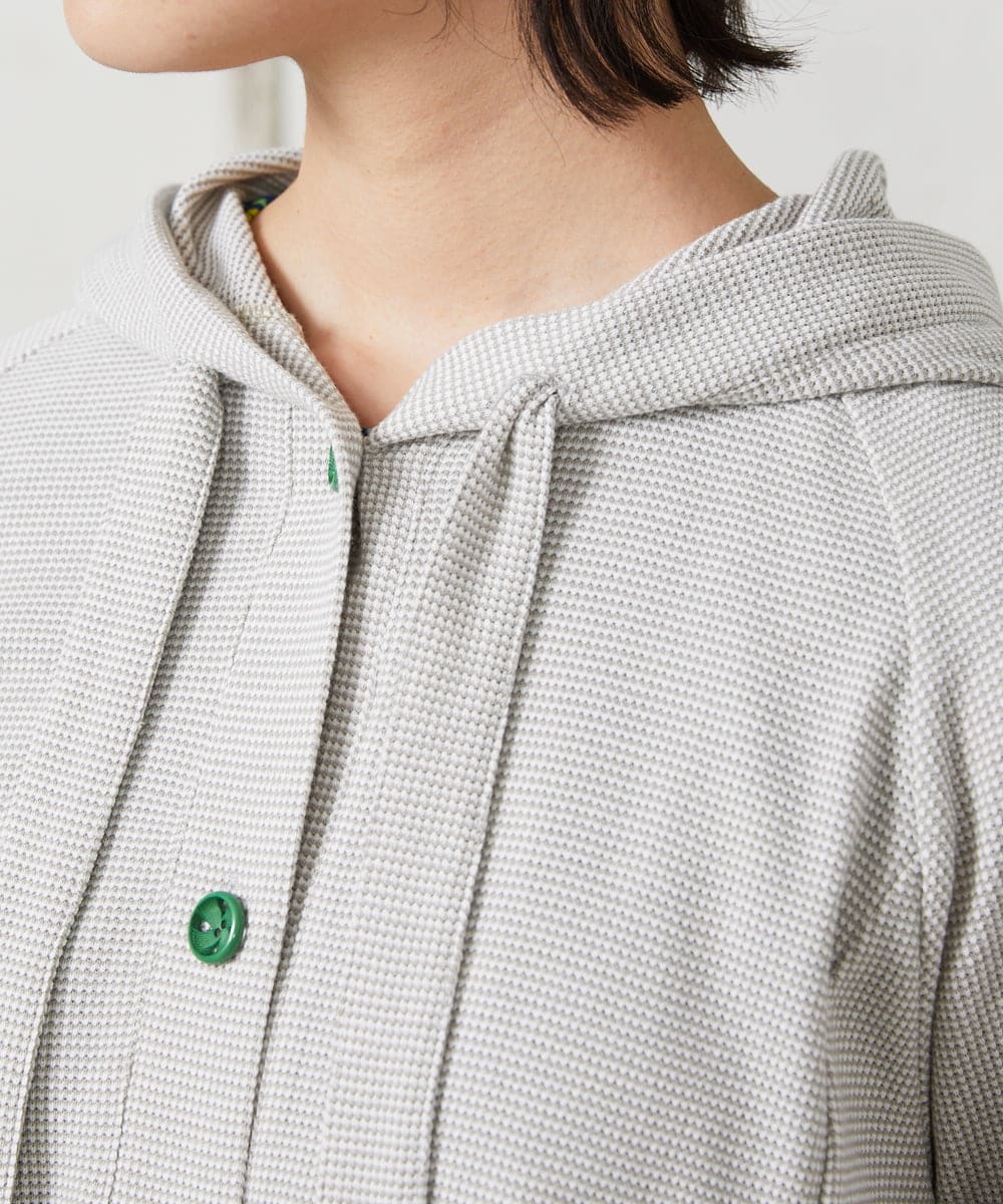 GJTFD02220 Jocomomola(ホコモモラ) Aventura アニマルアップリケパーカー ライトグレー