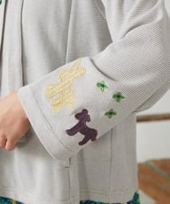 GJTFD02220 Jocomomola(ホコモモラ) Aventura アニマルアップリケパーカー ライトグレー