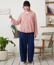 GJTFD35200 Jocomomola(ホコモモラ) ギンガムチェック カットソーカーディガン レッド