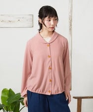 GJTFD35200 Jocomomola(ホコモモラ) ギンガムチェック カットソーカーディガン レッド