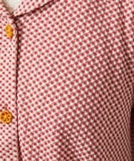 GJTFD35200 Jocomomola(ホコモモラ) ギンガムチェック カットソーカーディガン レッド