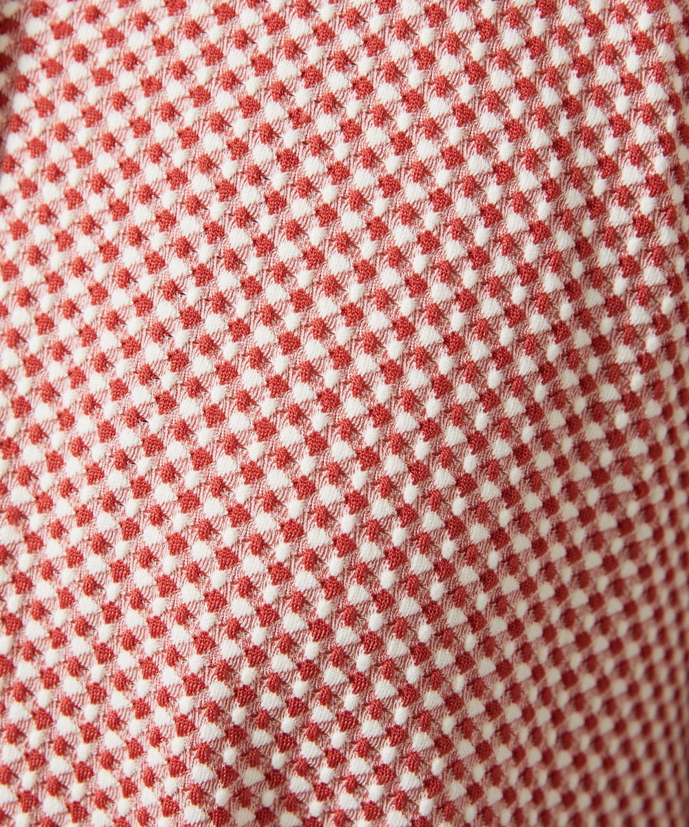 GJTFD35200 Jocomomola(ホコモモラ) ギンガムチェック カットソーカーディガン レッド