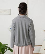 GJTFD35200 Jocomomola(ホコモモラ) ギンガムチェック カットソーカーディガン ブラック