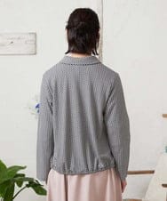 GJTFD35200 Jocomomola(ホコモモラ) ギンガムチェック カットソーカーディガン ブラック