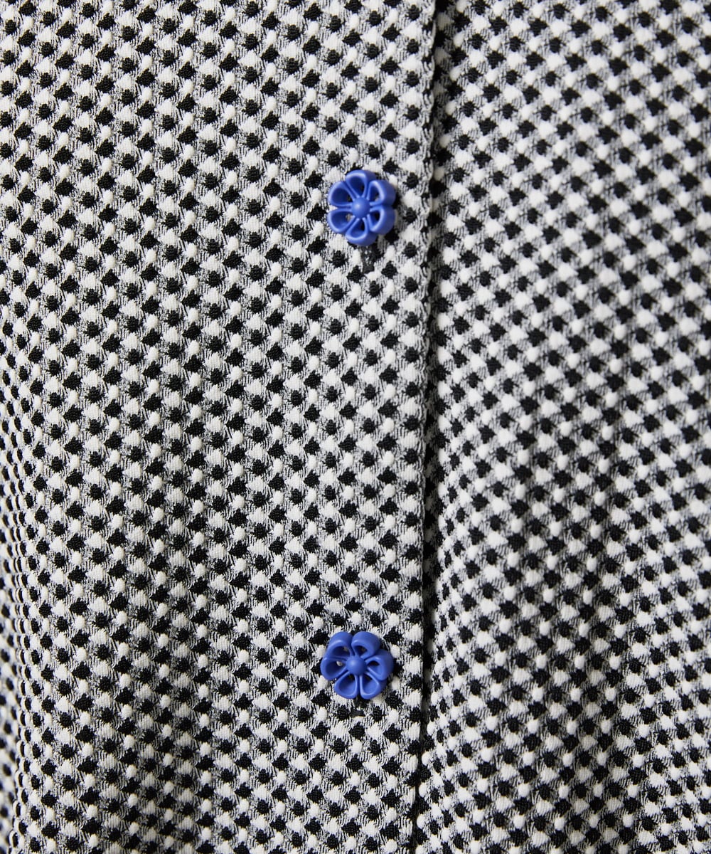 GJTFD35200 Jocomomola(ホコモモラ) ギンガムチェック カットソーカーディガン ブラック