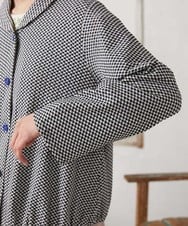 GJTFD35200 Jocomomola(ホコモモラ) ギンガムチェック カットソーカーディガン ブラック