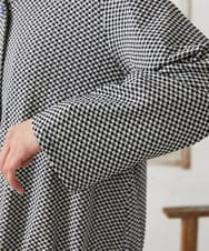 GJTFD35200 Jocomomola(ホコモモラ) ギンガムチェック カットソーカーディガン ブラック