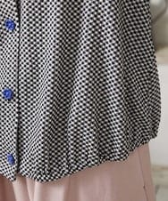 GJTFD35200 Jocomomola(ホコモモラ) ギンガムチェック カットソーカーディガン ブラック