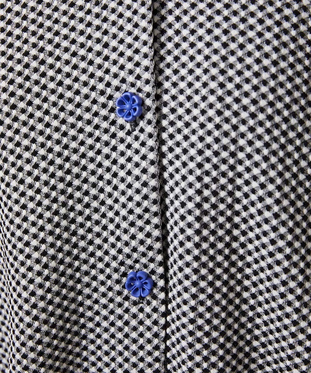 GJTFD35200 Jocomomola(ホコモモラ) ギンガムチェック カットソーカーディガン ブラック