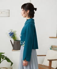 GJTFD50270 Jocomomola(ホコモモラ) El Rucio フラワーアップリケポンチジャケット［オケージョン/セレモニー］ グリーン