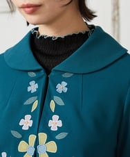 GJTFD50270 Jocomomola(ホコモモラ) El Rucio フラワーアップリケポンチジャケット［オケージョン/セレモニー］ グリーン