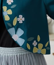 GJTFD50270 Jocomomola(ホコモモラ) El Rucio フラワーアップリケポンチジャケット［オケージョン/セレモニー］ グリーン