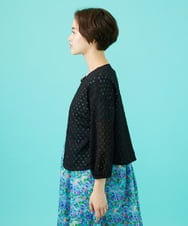 GJTGB52220 Jocomomola(ホコモモラ) Fruta delicada ラッセルレースカーディガン ブラック