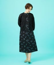 GJTGB52220 Jocomomola(ホコモモラ) Fruta delicada ラッセルレースカーディガン ブラック