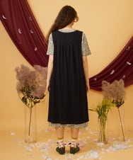 GJTHD33220 Jocomomola(ホコモモラ) Parche レースパッチワークロングジレ ブラック