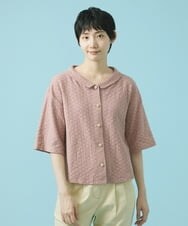GJTHS33160 Jocomomola(ホコモモラ) Dentado レース カットソーブラウス ピンク