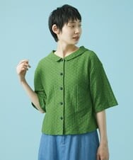 GJTHS33160 Jocomomola(ホコモモラ) Dentado レース カットソーブラウス ピンク