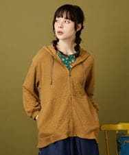 GJTJB40220 Jocomomola(ホコモモラ) Nube ジャカードジップパーカー グリーン