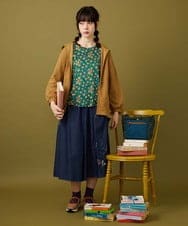 GJTJB40220 Jocomomola(ホコモモラ) Nube ジャカードジップパーカー グリーン