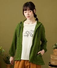 GJTJB40220 Jocomomola(ホコモモラ) Nube ジャカードジップパーカー グリーン