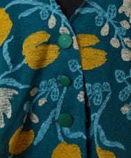 GJTJD01240 Jocomomola(ホコモモラ) 【日本製】Aves ジャカードカットソーショート丈カーディガン ブルー
