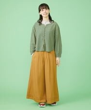 GJTJT34200 Jocomomola(ホコモモラ) Bocadillo ジャカードカットソーカーディガン グリーン