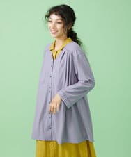 GJTJT36180 Jocomomola(ホコモモラ) カットジョーゼット　ロングカーディガン パープル