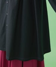 GJTJT36180 Jocomomola(ホコモモラ) カットジョーゼット　ロングカーディガン ブラック