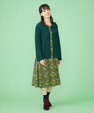 GJTJT39180 Jocomomola(ホコモモラ) Desnivelレース カットソーカーディガン グリーン