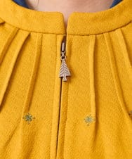 GJTJW35240 Jocomomola(ホコモモラ) ハニカムジャカード ノーカラーブルゾン アイボリー