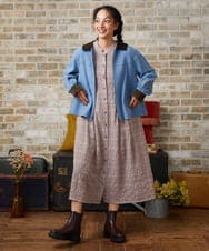 GJTLA02220 Jocomomola(ホコモモラ) Paisaje de la ciudad フラワー刺繍ブルゾン アイボリー