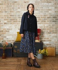 GJTLA51290 Jocomomola(ホコモモラ) 圧縮W天竺ショートジャケット ブラック