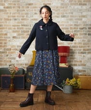 GJTLA51290 Jocomomola(ホコモモラ) 圧縮W天竺ショートジャケット ブラック