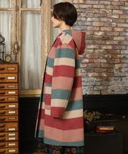 GJUAD33500 Jocomomola(ホコモモラ) 【2WAY】Wフェイスリバーフード付きロングコート ダークグレー