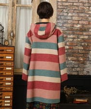 GJUAD33500 Jocomomola(ホコモモラ) 【2WAY】Wフェイスリバーフード付きロングコート ダークグレー