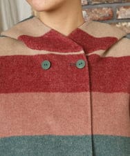 GJUAD33500 Jocomomola(ホコモモラ) 【2WAY】Wフェイスリバーフード付きロングコート ダークグレー