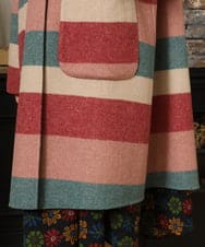 GJUAD33500 Jocomomola(ホコモモラ) 【2WAY】Wフェイスリバーフード付きロングコート ダークグレー