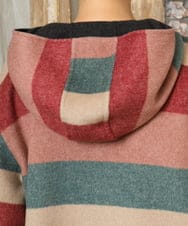 GJUAD33500 Jocomomola(ホコモモラ) 【2WAY】Wフェイスリバーフード付きロングコート ダークグレー