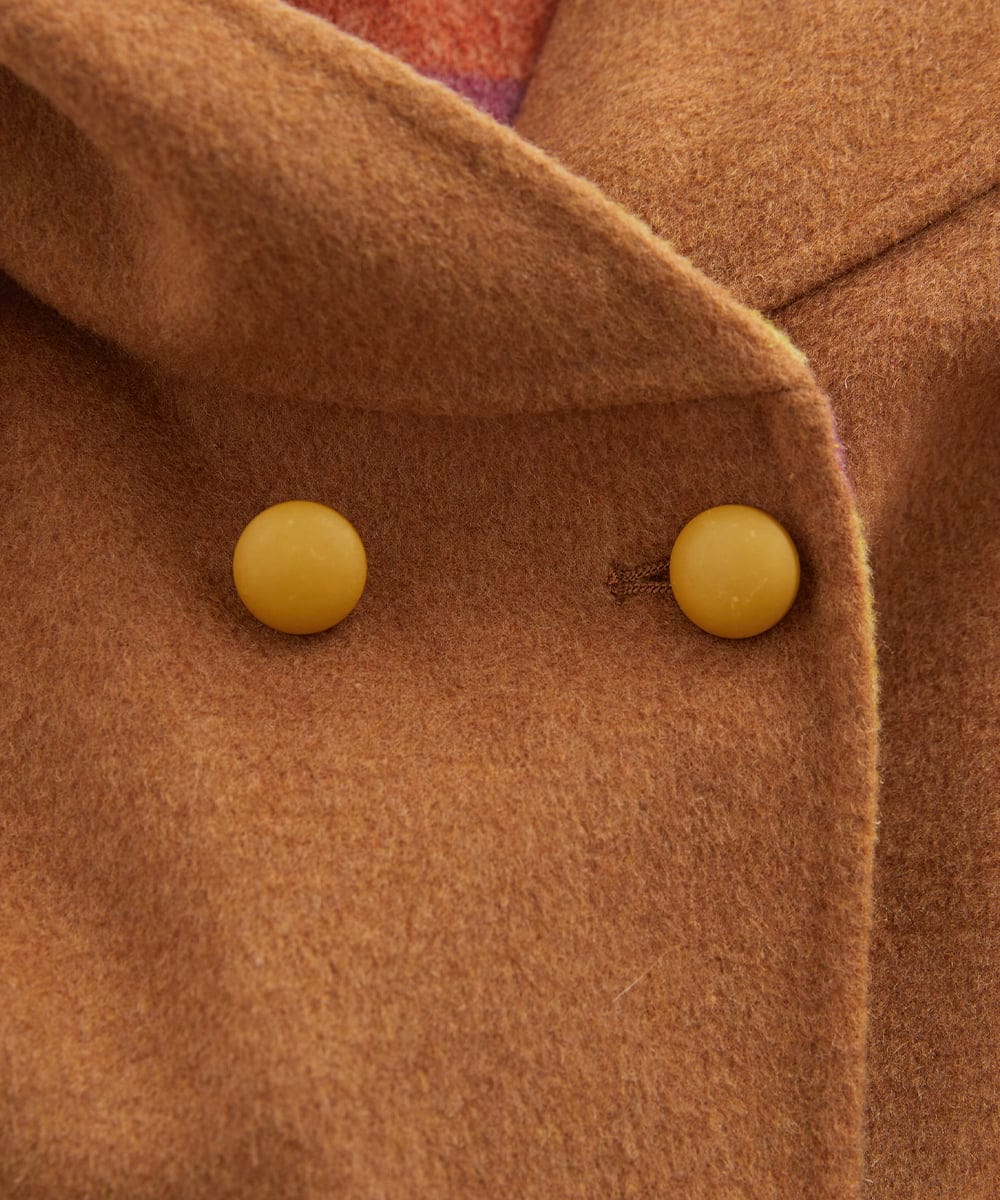 GJUAD33500 Jocomomola(ホコモモラ) 【2WAY】Wフェイスリバーフード付きロングコート ダークグレー