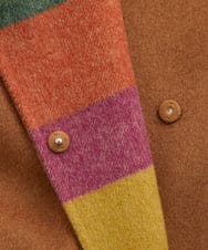 GJUAD33500 Jocomomola(ホコモモラ) 【2WAY】Wフェイスリバーフード付きロングコート ダークグレー