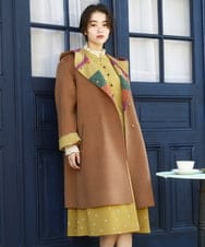 GJUAD33500 Jocomomola(ホコモモラ) 【2WAY】Wフェイスリバーフード付きロングコート ダークグレー