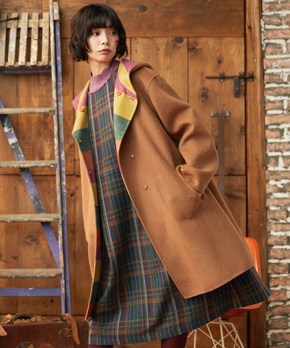 2WAY】Wフェイスリバーフード付きロングコート(その他のコート