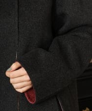 GJUAD33500 Jocomomola(ホコモモラ) 【2WAY】Wフェイスリバーフード付きロングコート ダークグレー