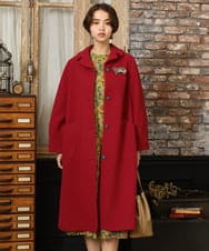 GJUAD34500 Jocomomola(ホコモモラ) ウールモッサロングコート レッド