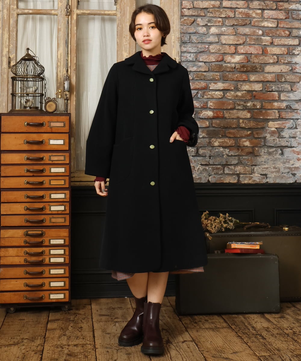 GJUAD34500 Jocomomola(ホコモモラ) ウールモッサロングコート レッド