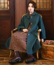 GJUAD34500 Jocomomola(ホコモモラ) ウールモッサロングコート レッド