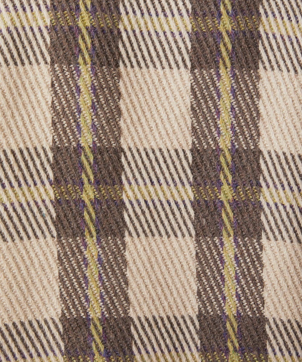 GJUAE04550 Jocomomola(ホコモモラ) Calle de Bordadores チェック×フラワー刺繍コート ベージュ